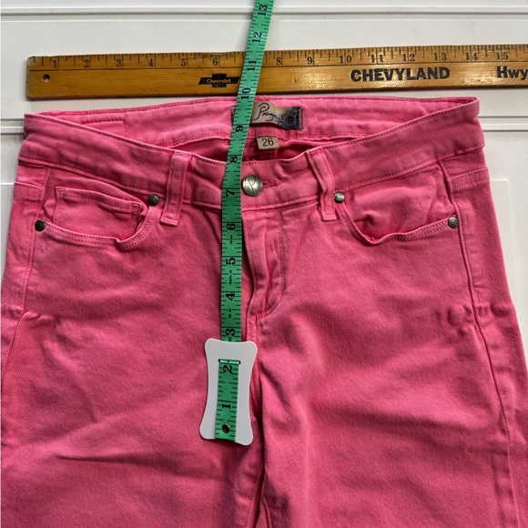 PAIGE Women's Size 26 Pink Twill Peg Skinny Leg Jeans Denim - Picture 6 of 7